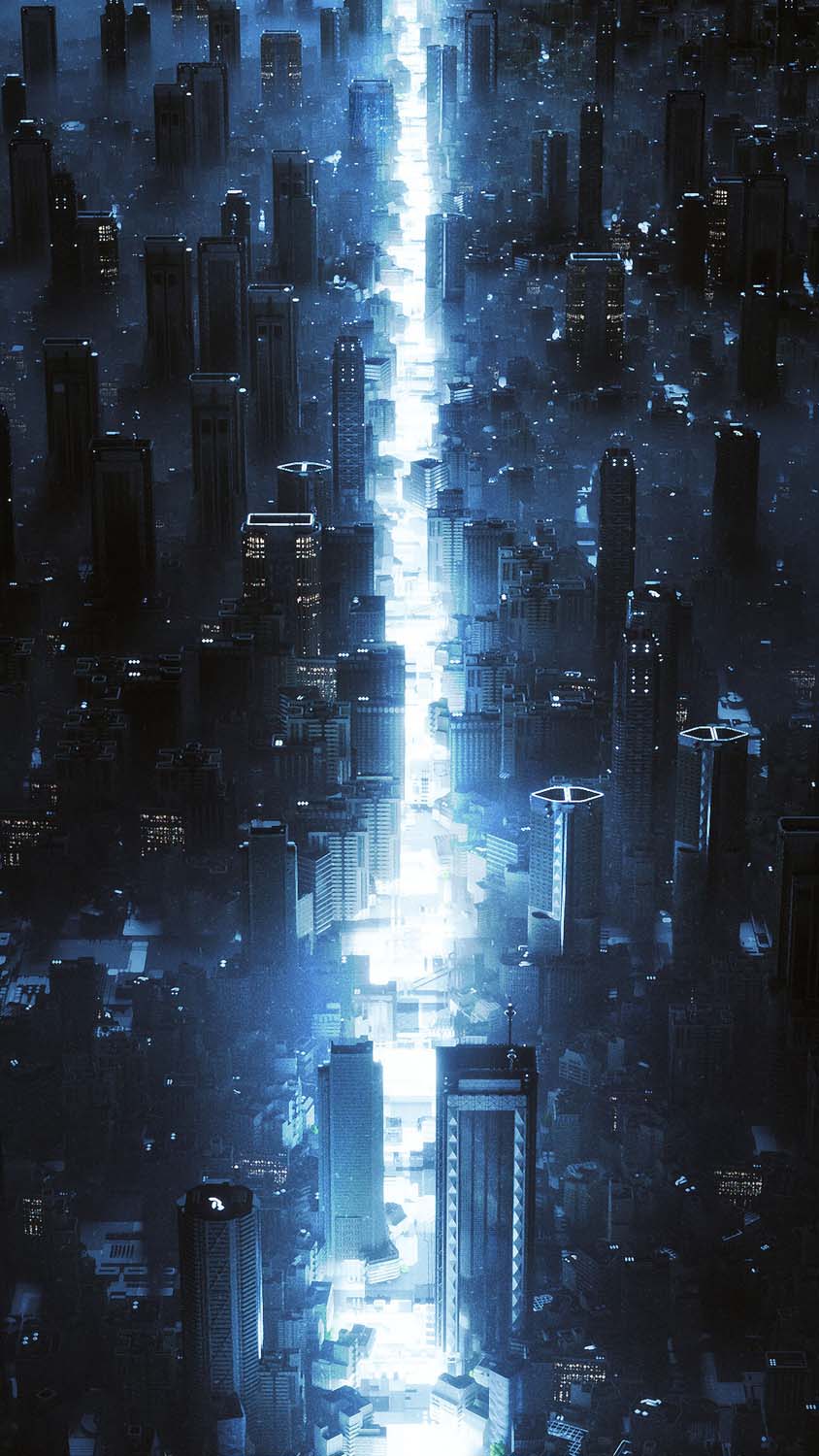 Cyber City Lights iPhone Wallpaper HD
