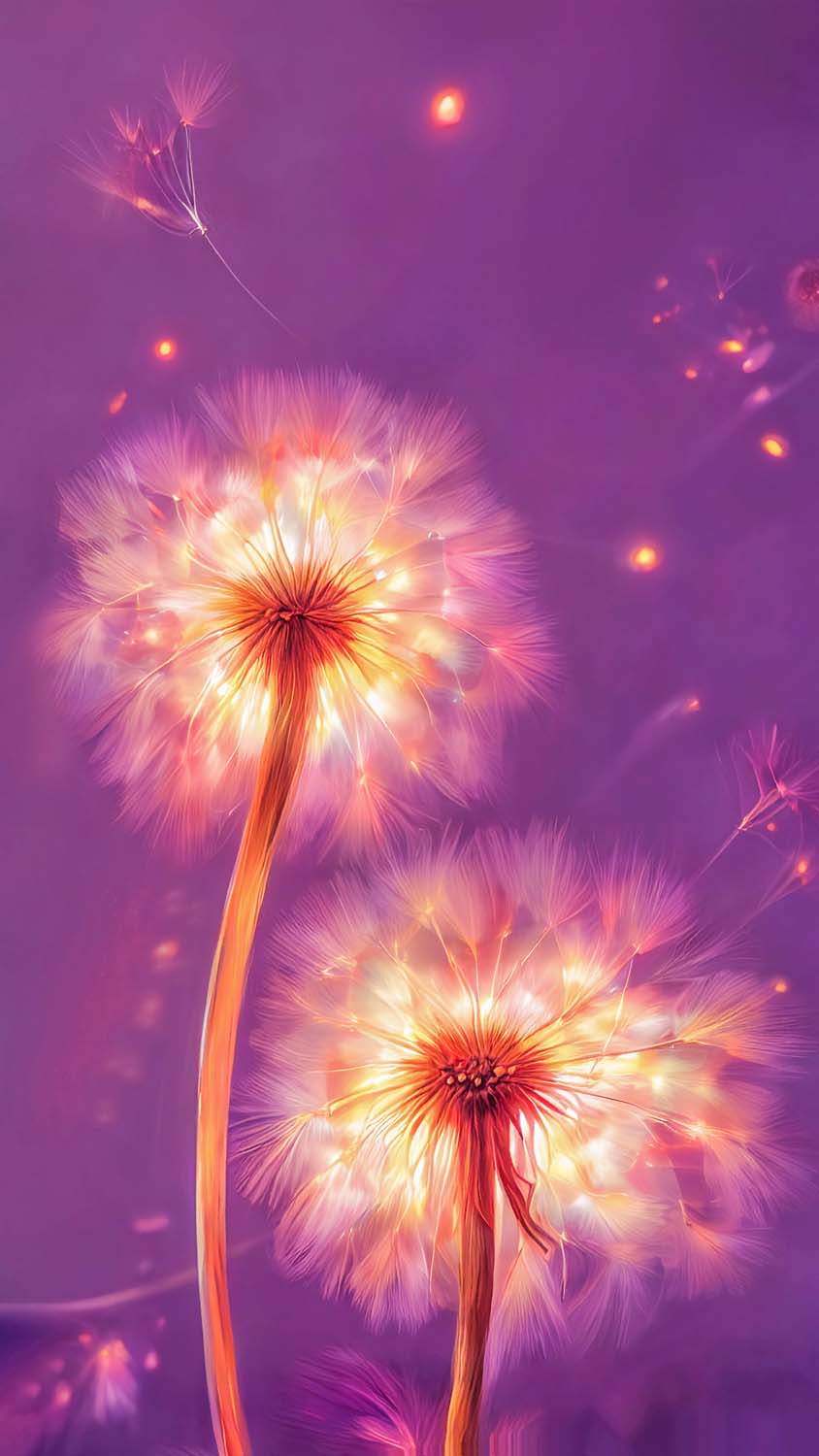 Dandelions Glows iPhone Wallpaper HD