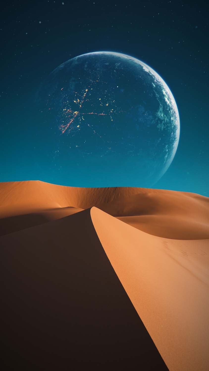 Earth View from Space Desert iPhone Wallpaper HD