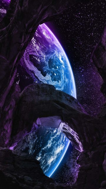 Earth from Asteroids iPhone Wallpaper HD