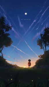 Evening Sky and Campfire iPhone Wallpaper HD