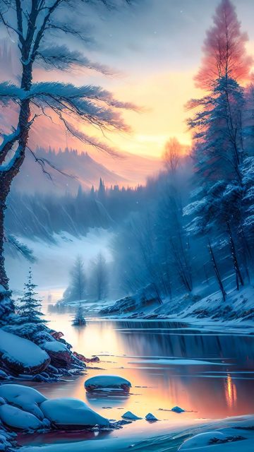 Frozen River iPhone Wallpaper HD