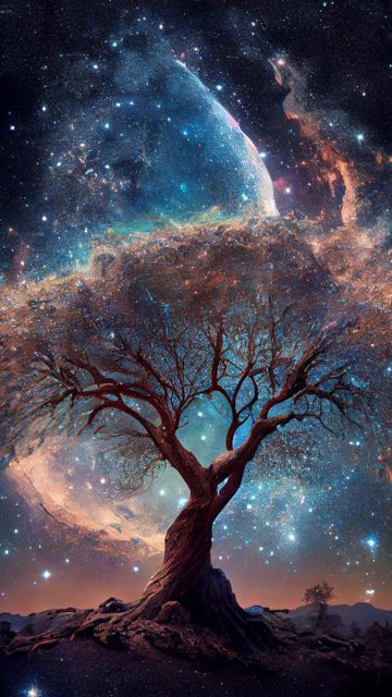 Galaxy Tree iPhone Wallpaper HD