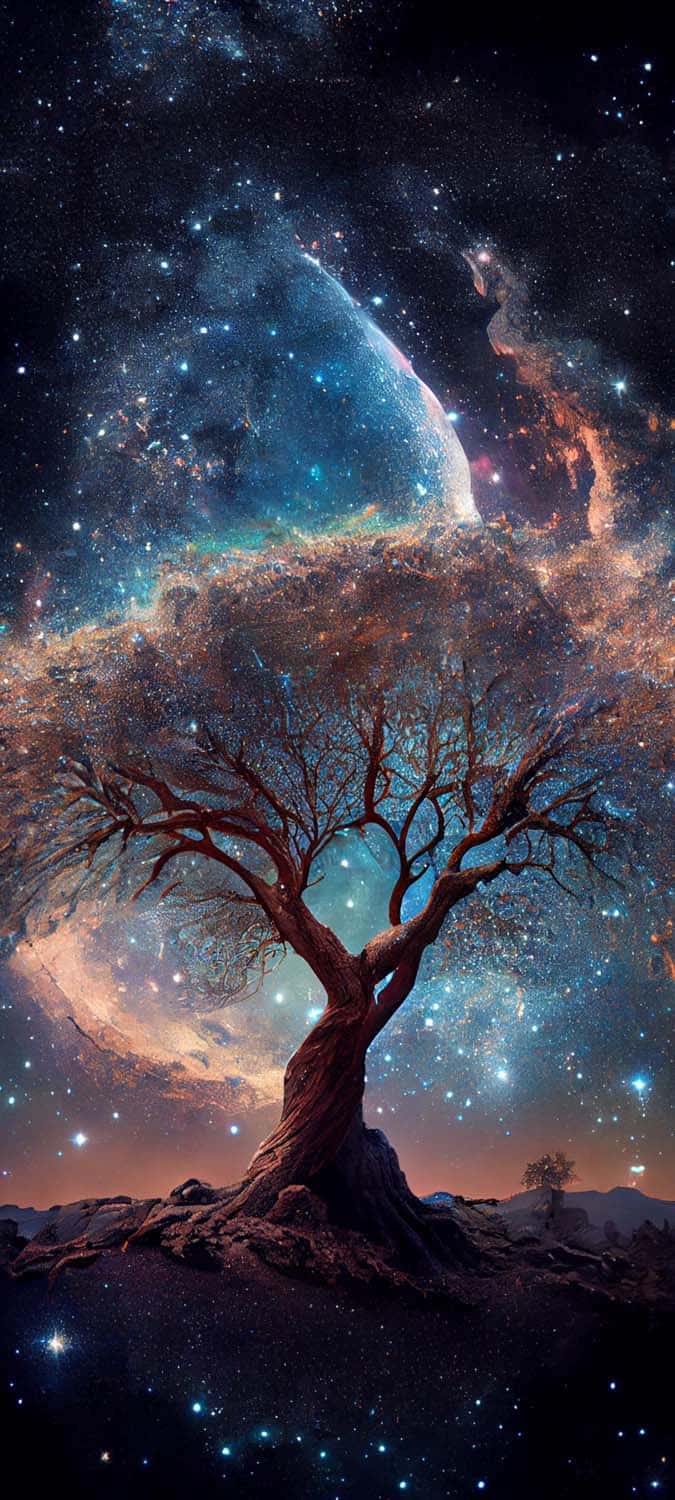 Galaxy Tree iPhone Wallpaper HD