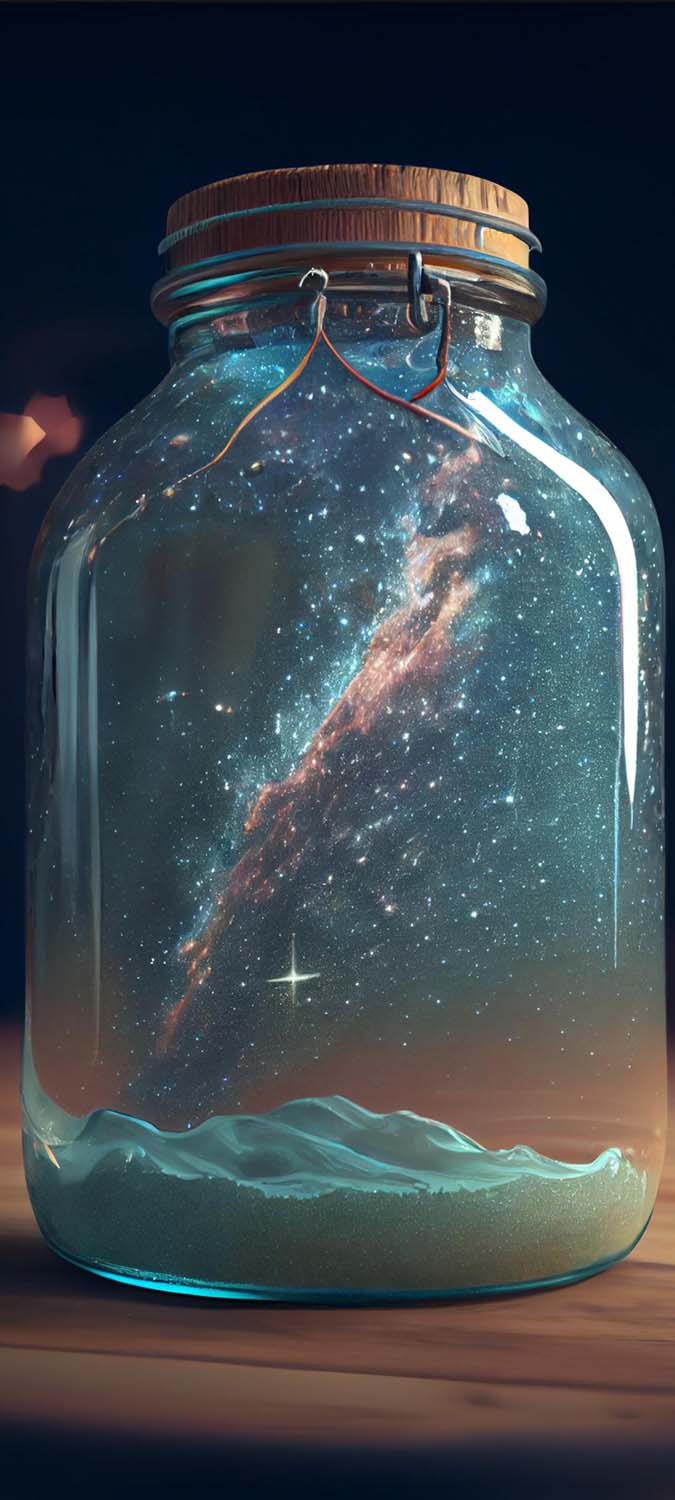 Galaxy in Jar iPhone Wallpaper HD
