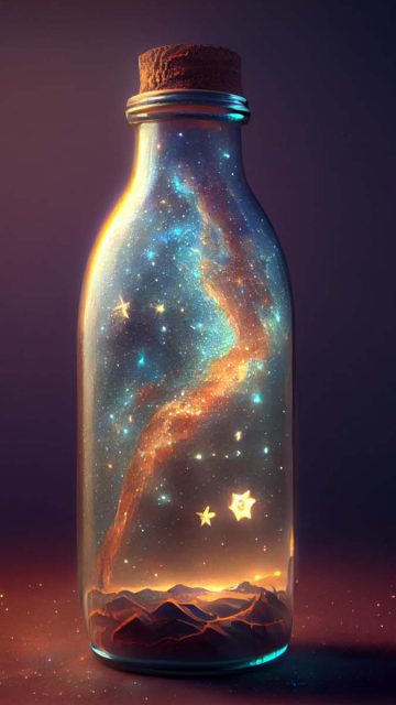 Galaxy in bottle iPhone Wallpaper HD