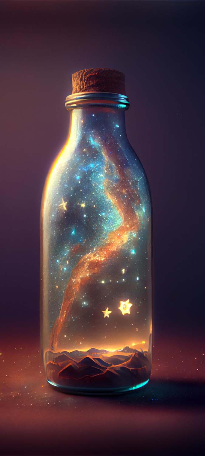 Galaxy in bottle iPhone Wallpaper HD