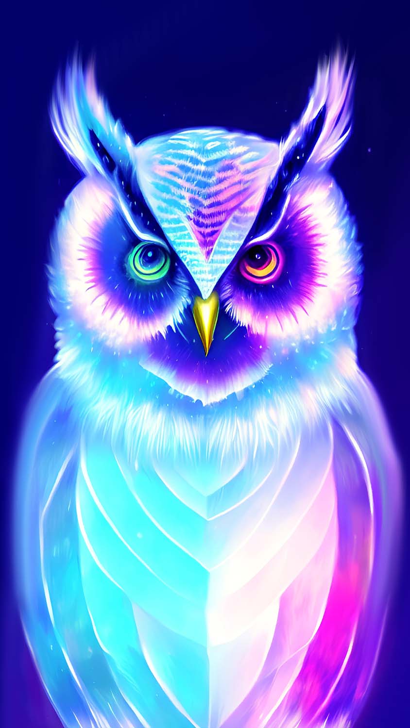 Glowing Owl iPhone Wallpaper HD
