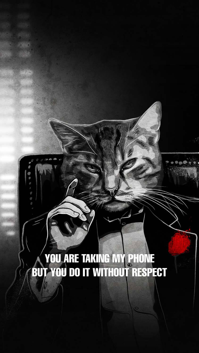 Godfather Cat iPhone Wallpaper HD