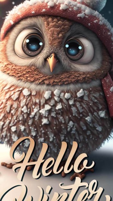 Hello Winter Cute iPhone Wallpaper HD