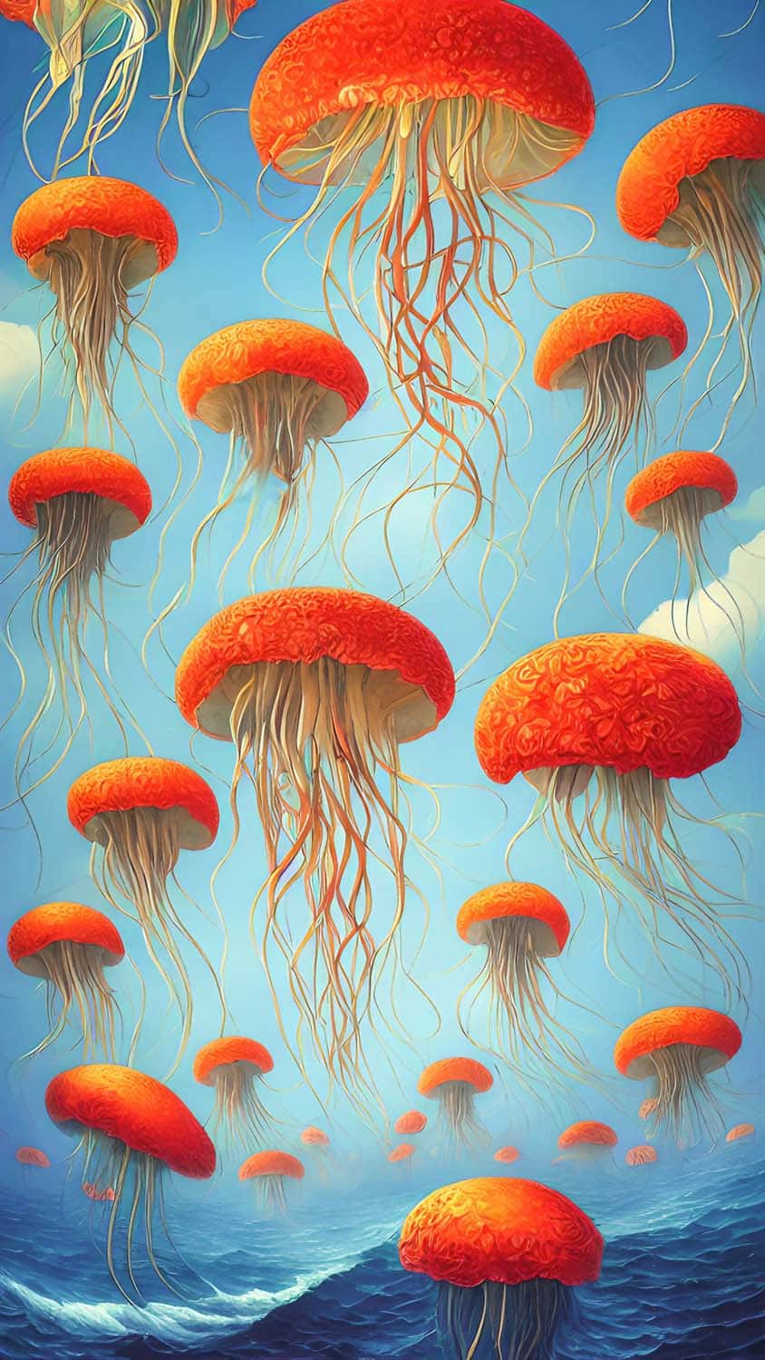 Jellyfish into Sky iPhone Wallpaper HD