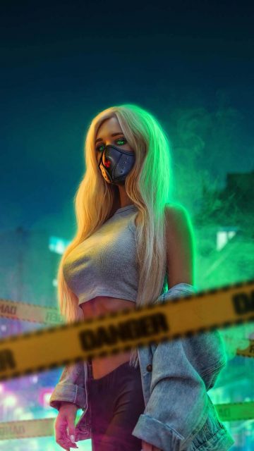 Masked Girl 4K iPhone Wallpaper HD