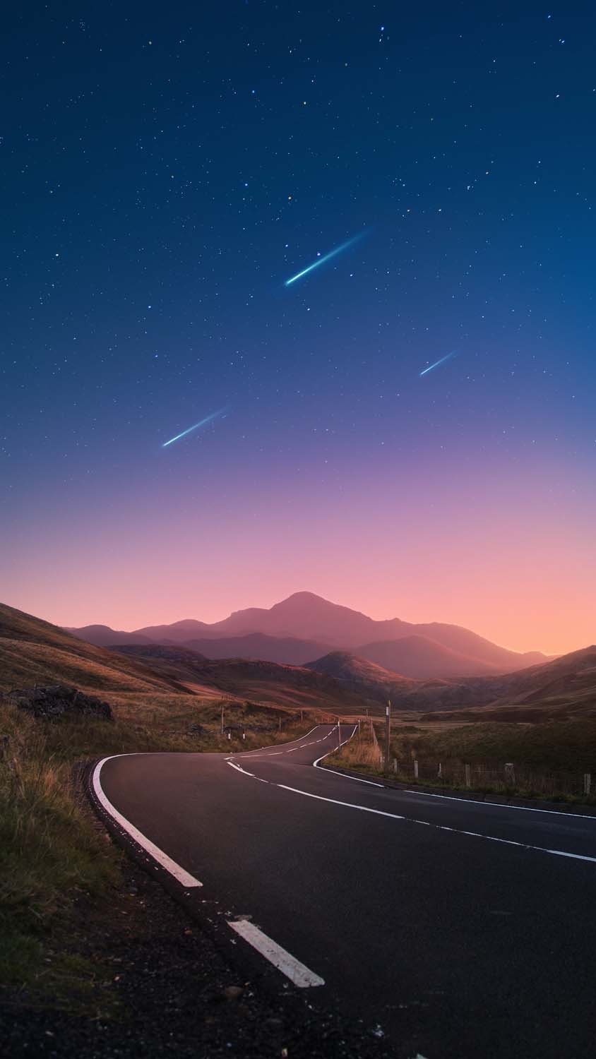 Meteor Sky Road iPhone Wallpaper HD