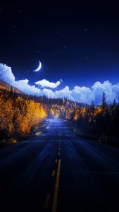 Moon View Road iPhone Wallpaper HD