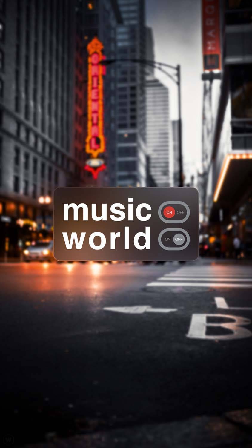 Music ON World OFF iPhone Wallpaper HD