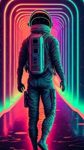 Neon Astronaut iPhone Wallpaper HD
