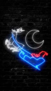 Neon Santa iPhone Wallpaper HD 1