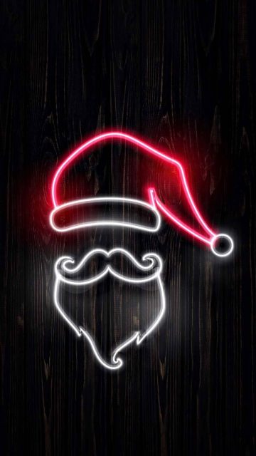 Neon Santa iPhone Wallpaper HD