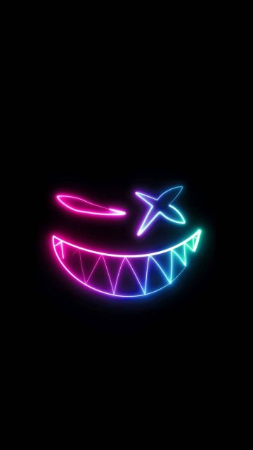 Neon Smile iPhone Wallpaper HD