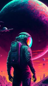 Neon Space iPhone Wallpaper HD