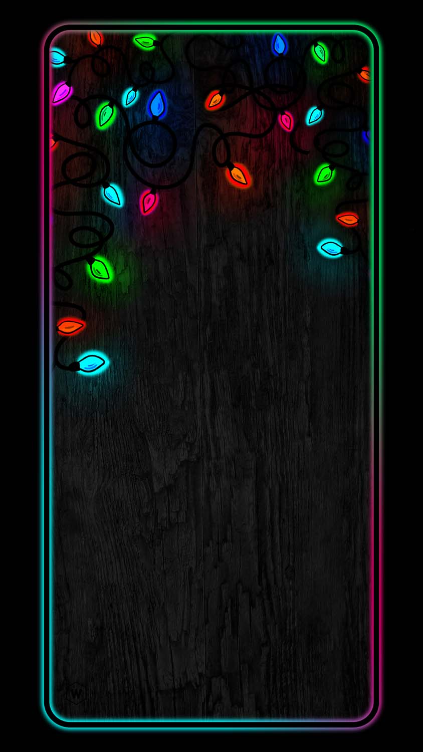 New Year Lights Frame iPhone Wallpaper HD