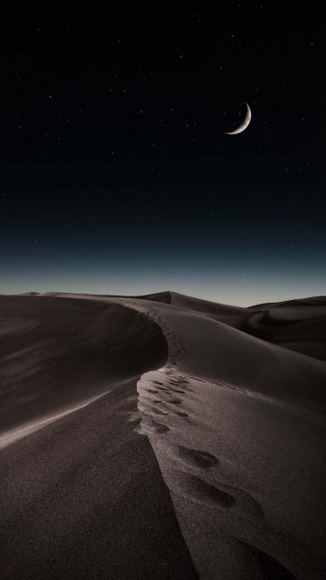 Night Desert Walk iPhone Wallpaper HD