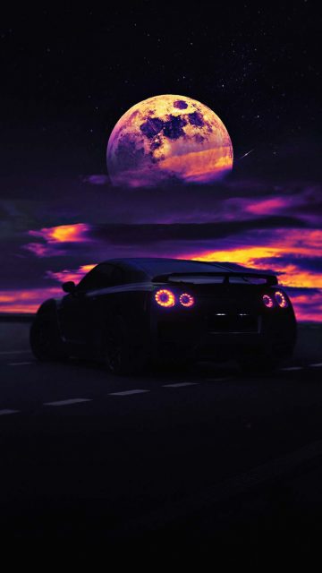 Nissan GTR Moon iPhone Wallpaper HD