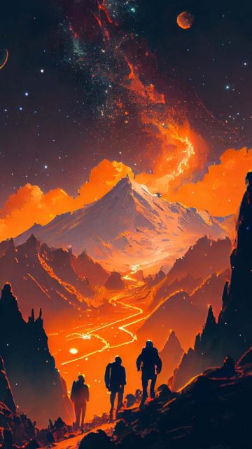 Orange Galaxy iPhone Wallpaper HD