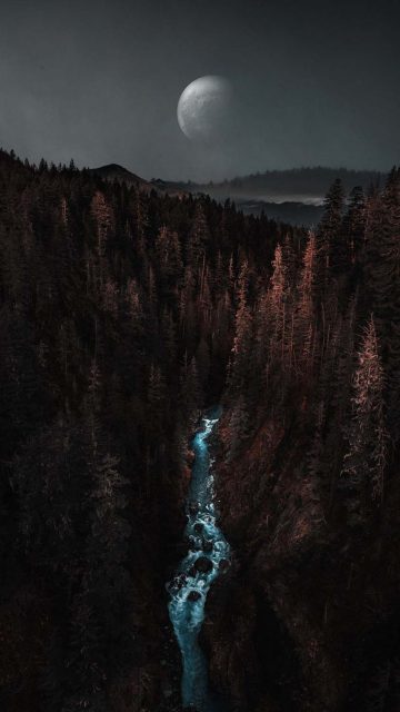 River to the Moon iPhone Wallpaper HD