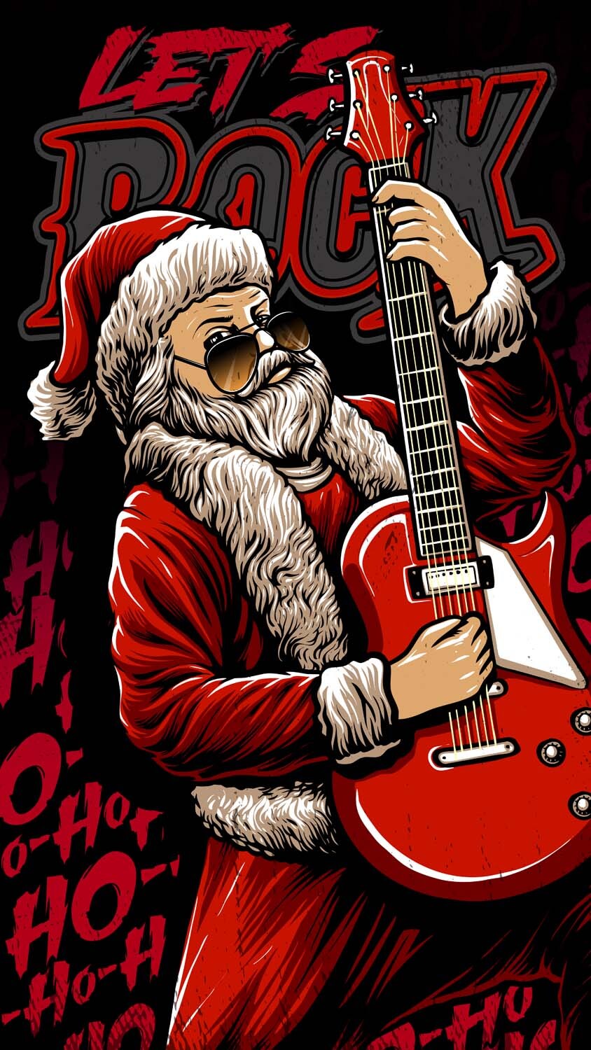 Rockstar Santa iPhone Wallpaper HD