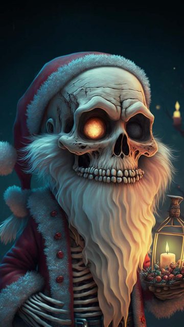 Santa Claus Skeleton iPhone Wallpaper HD