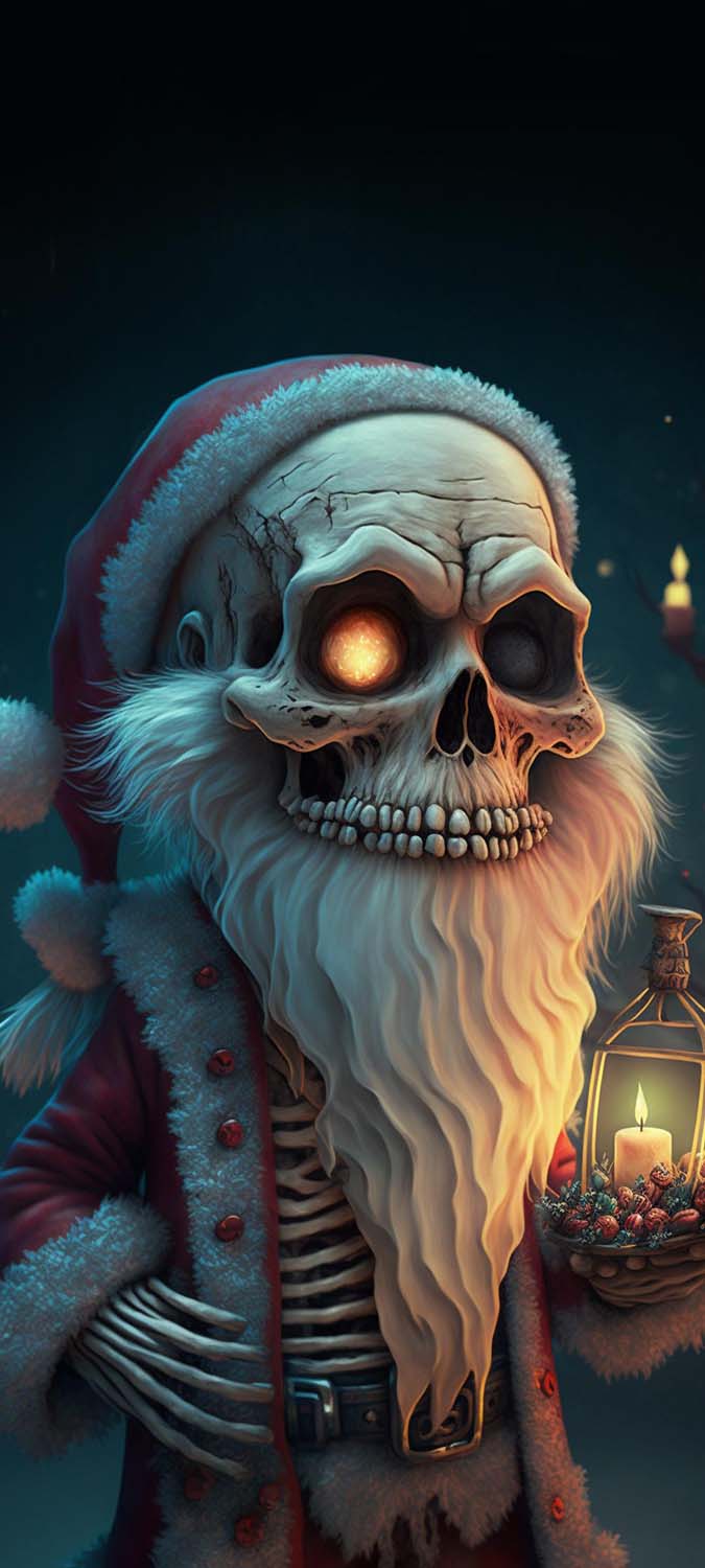 Santa Claus Skeleton iPhone Wallpaper HD