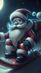 Santa Claus on board iPhone Wallpaper HD