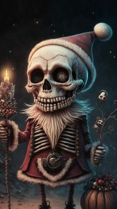 Skeleton Santa Claus iPhone Wallpaper HD