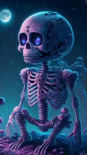 Skeleton in space iPhone Wallpaper HD