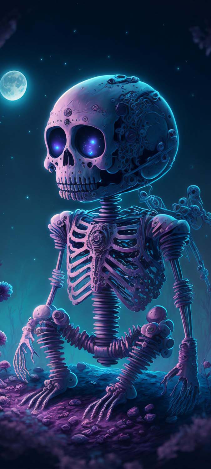 Skeleton in space iPhone Wallpaper HD