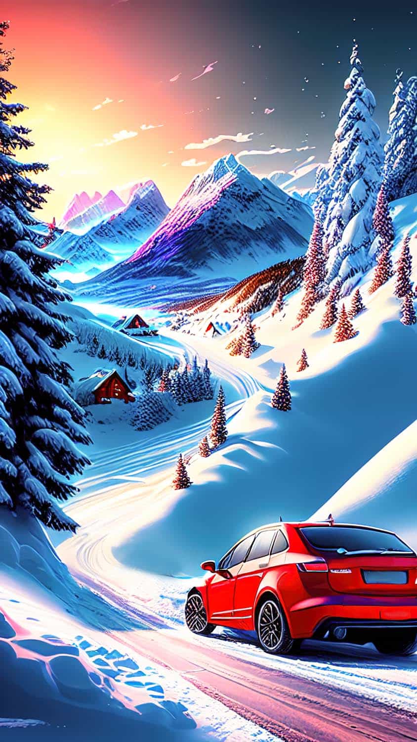 Snow Drive iPhone Wallpaper HD