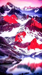 Snow Mountains and Lake Reflection iPhone Wallpaper HD