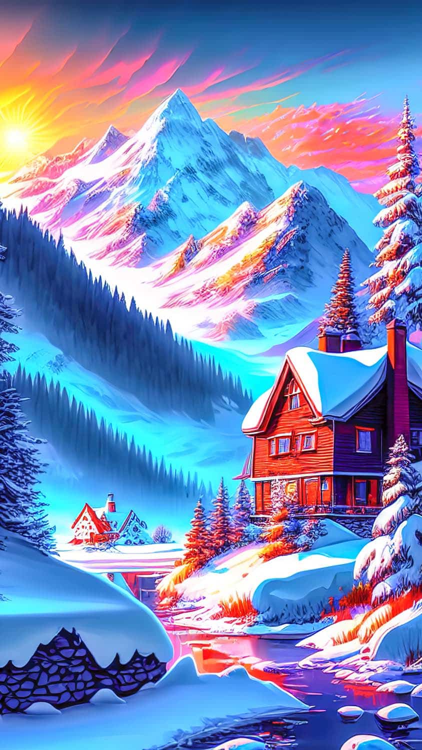 Snow Time Scenery iPhone Wallpaper HD