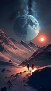 Walking in winter iPhone Wallpaper HD