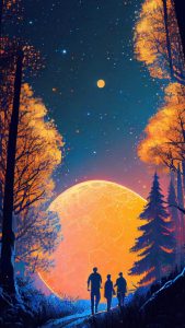 Walking to the moon iPhone Wallpaper HD