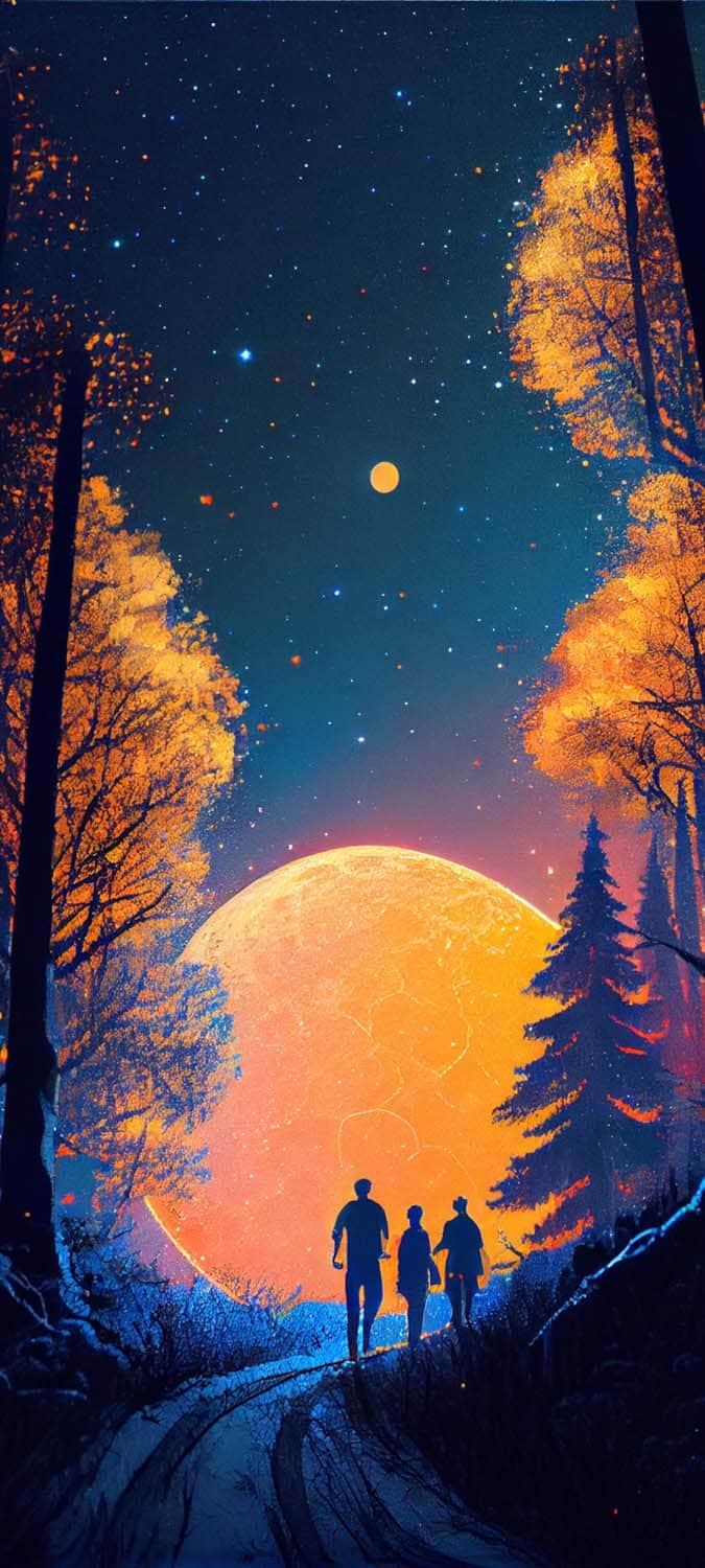 Walking to the moon iPhone Wallpaper HD