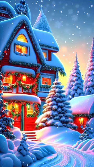 Winter Home Christmas iPhone Wallpaper HD