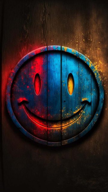 Wooden Smiley iPhone Wallpaper HD