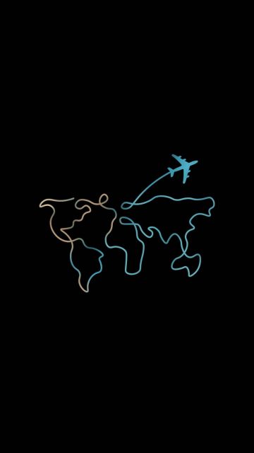 World Traveller Amoled Black iPhone Wallpaper HD