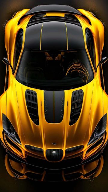 Yellow Sports Car iPhone Wallpaper HD