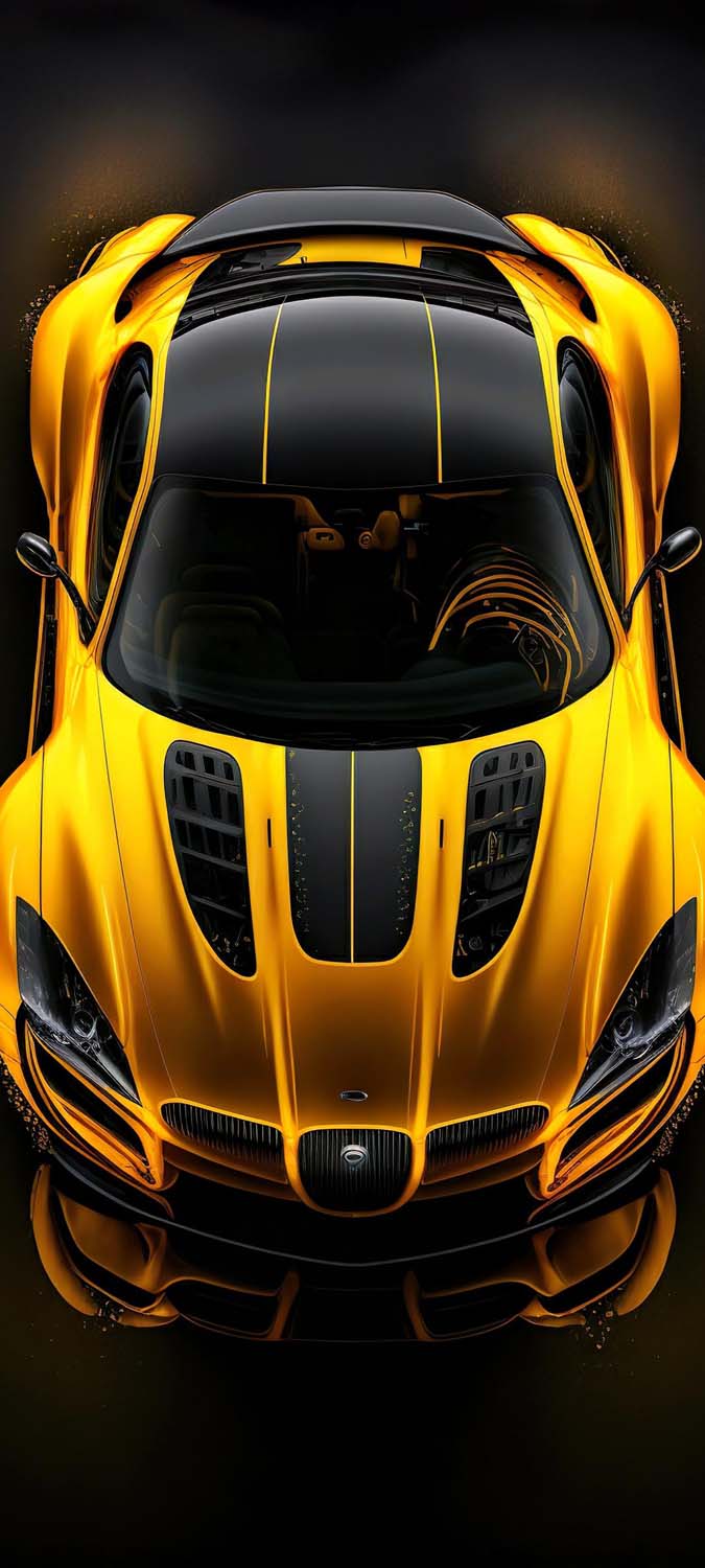Yellow Sports Car iPhone Wallpaper HD