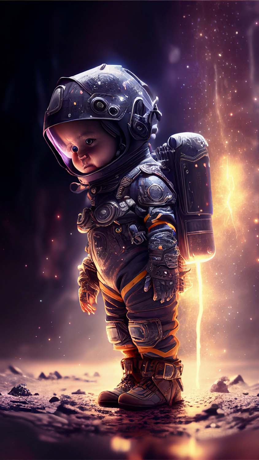 Baby Astronaut iPhone Wallpaper HD