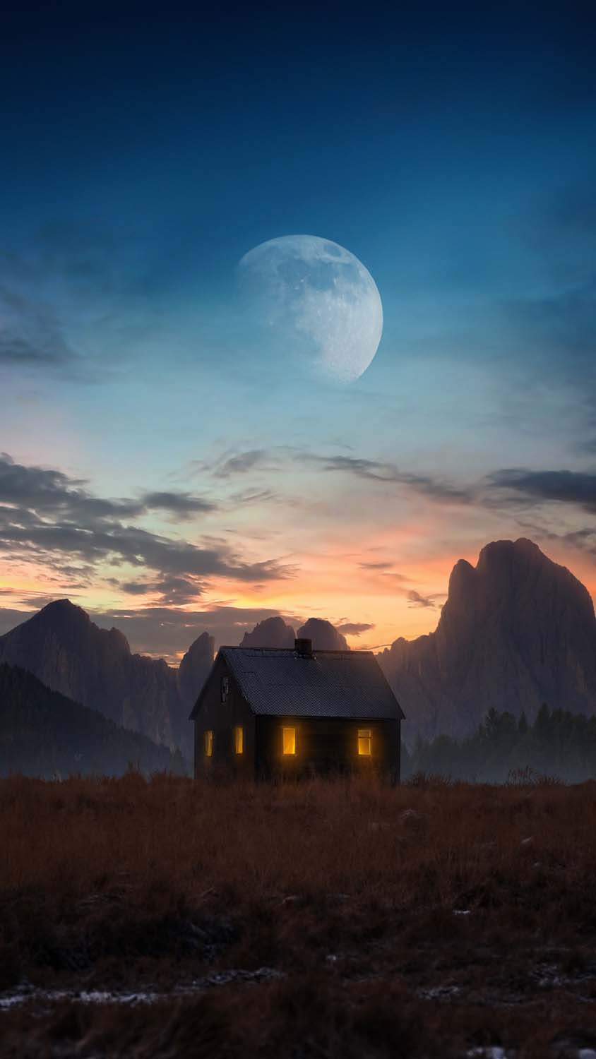 Cabin in the Mountains iPhone Wallpaper HD
