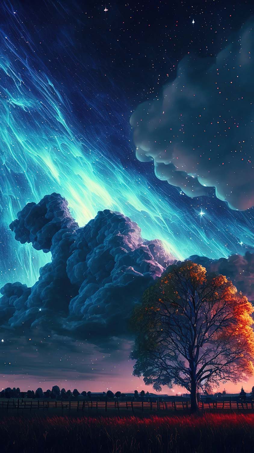 Cosmic Tree iPhone Wallpaper HD